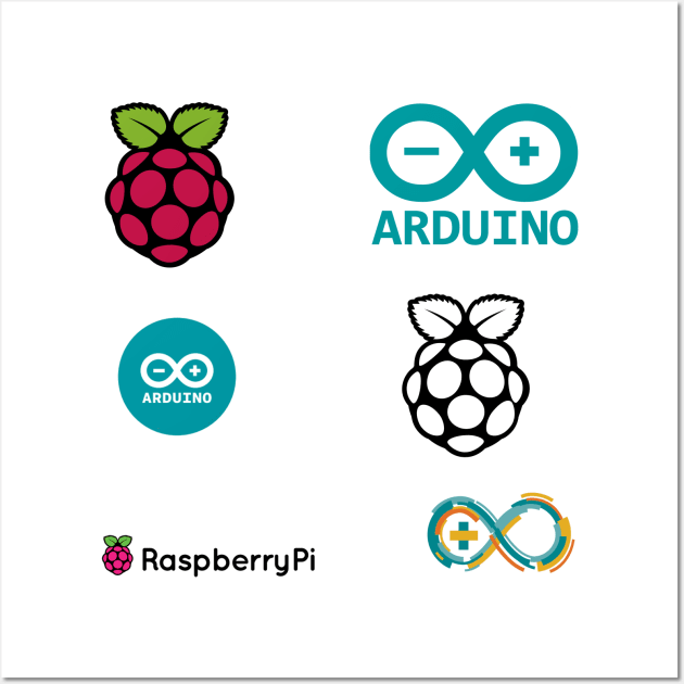 raspberry pi arduino sticker set Wall Art by yourgeekside